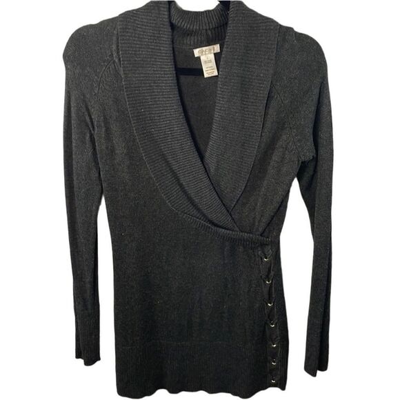 🌑 Cache Dark Gray Sweater - Size Small - Picture 1 of 4